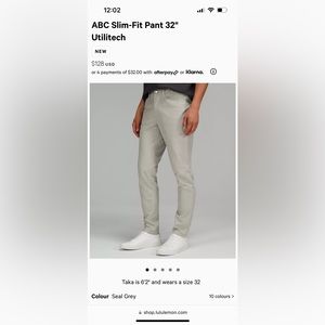 ABC Slim-Fit Pant 32" Utilitech. Size 31 waist